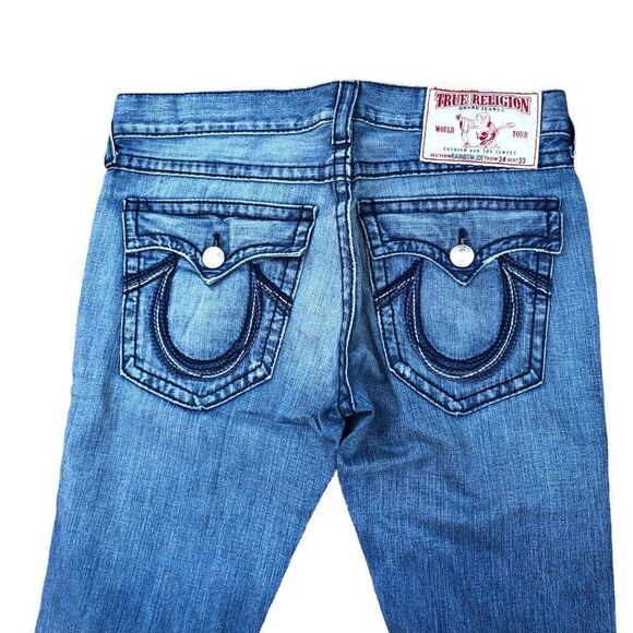 True Religion Jeans Size 34 RAINBOW JOEY Blue - Picture 2 of 11